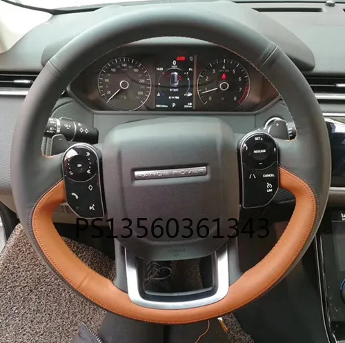 Suitable for Land Rover Discovery Sport hand-stitched leather carbon fiber suede steering wheel cover