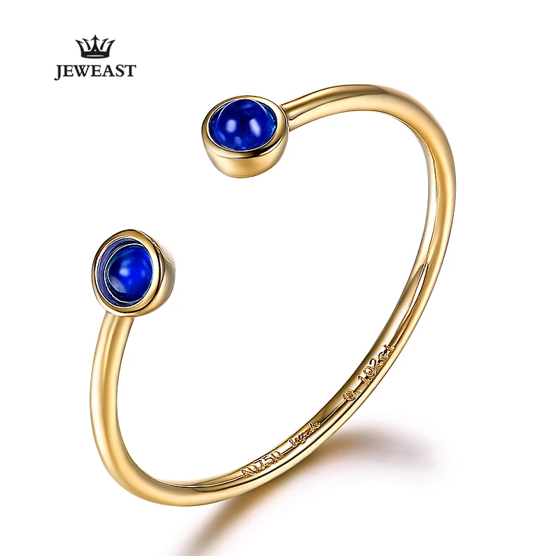 18k Pure Natural Ruby&sapphire Gold Ring Beautiful  Fashion Unique Shape Technology Skills Classic Elegant 750 Gold 