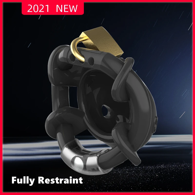 BLACKOUT 2021 New Male Nub Silicone Fully Restraint Chastity Device Cock Cage Adjustable Cuff Penis Ring Belt Sex Toys