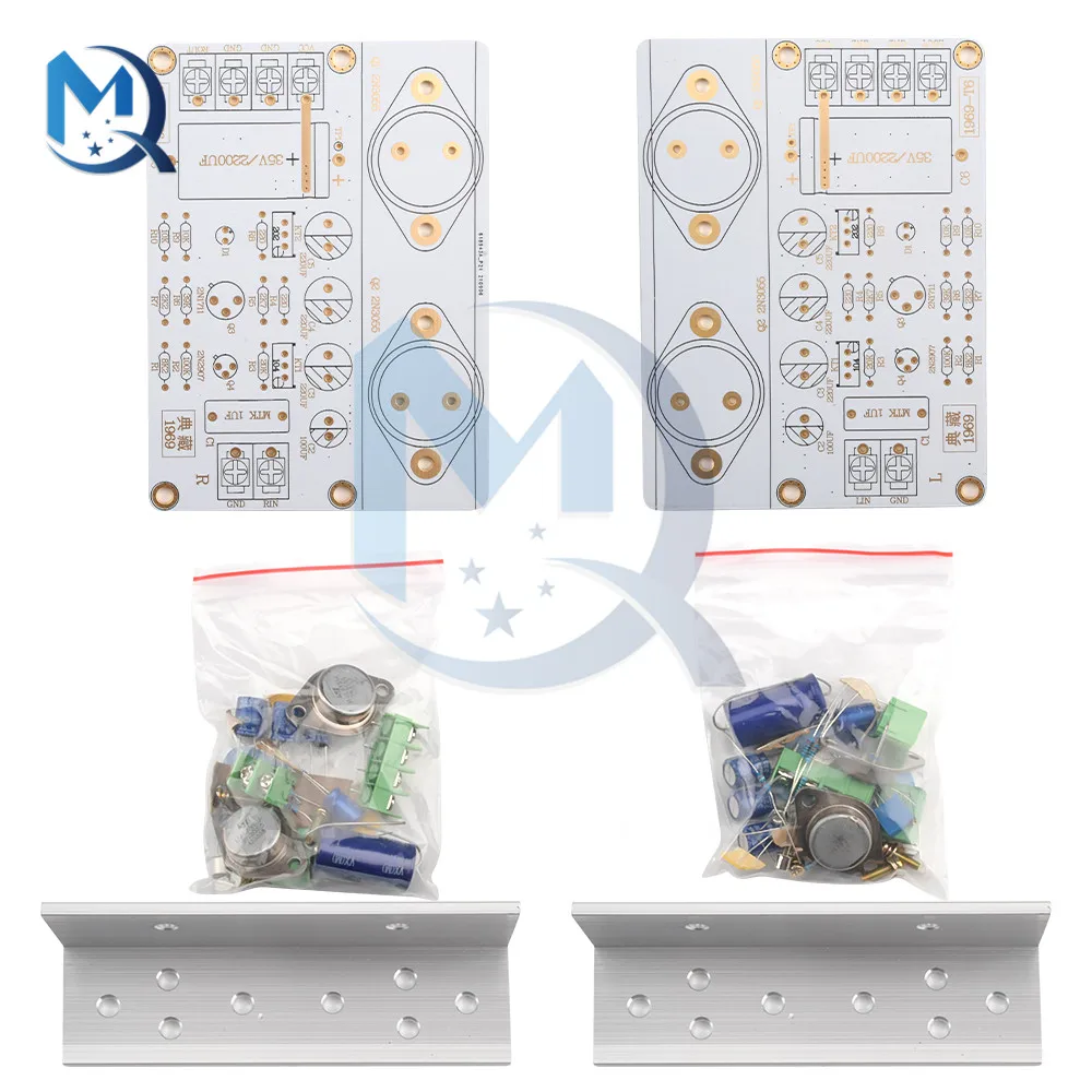 DC 12V-35V 1969 Stereo Audio Class A Power Amplifier Board PCB Full-range Speaker Amplifier Module DIY Kits