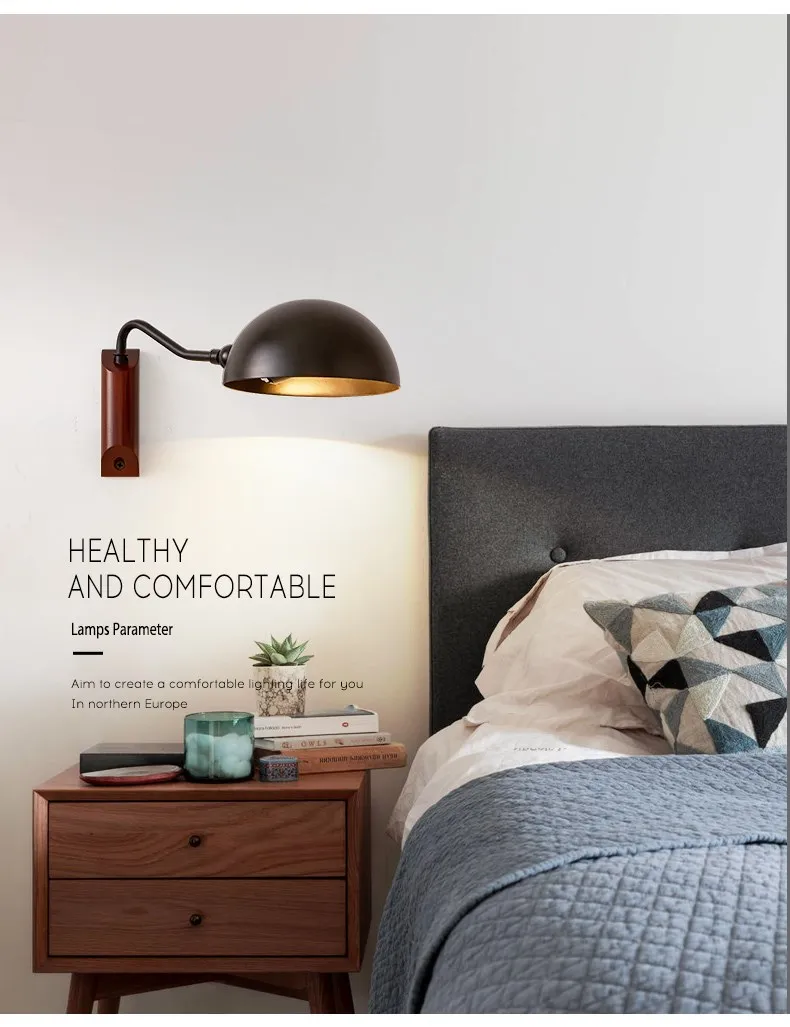 

Nordic wall lamp bedroom bedside lamp retro Italian designer creative personality living room corridor stair wall lamp