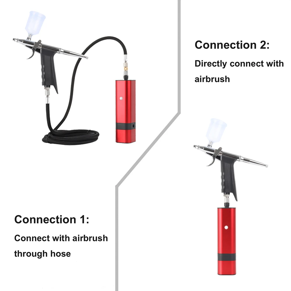 Oplaadbare airbrushkit met zwaartekrachttrigger-type spuitpistool voor kunstmodel Body Paint Artist Makeup Nail Tattoos Cake Tools