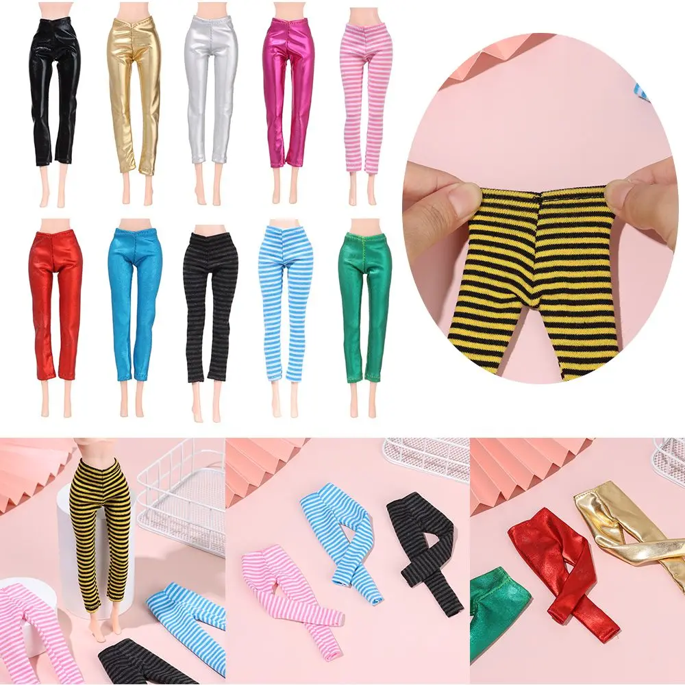 

High quality Candy Color PU Leather Doll Pants Clothes Bottom Pants Dolls Accessories Elastic