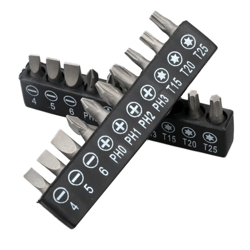 Hex Torx Chave De Fenda Bits Set, fenda Phillips Chave De Fenda, Aço Metal Parafuso com Barra De Extensão, 10 Pcs, 6,35mm, 1/4"