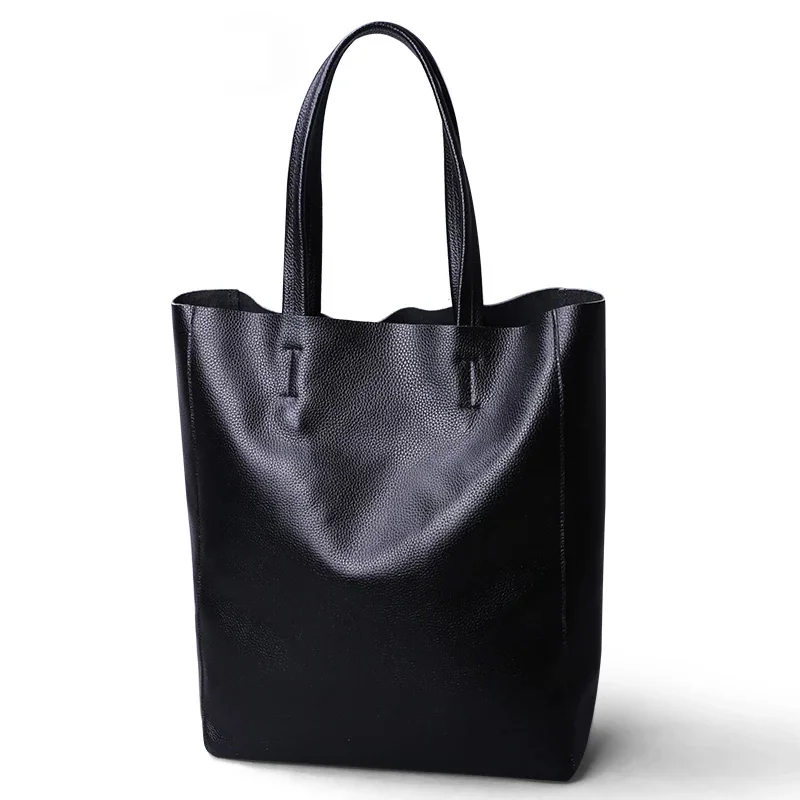 Genuine Leather Bag Women Shoulder Bag Shopping Bag Lady High Capacity Waterproof Parent-subsidiary Casual Totes Zipper Handbag