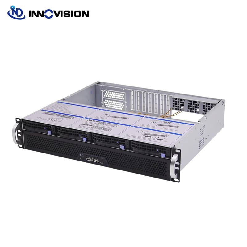 Imagem -03 - Caixa Flexível Ultra Curta 2u l = 400 mm Grande Compartimentos Hottrocar 2u Rack Chassi de Servidor para Firewall Nvr