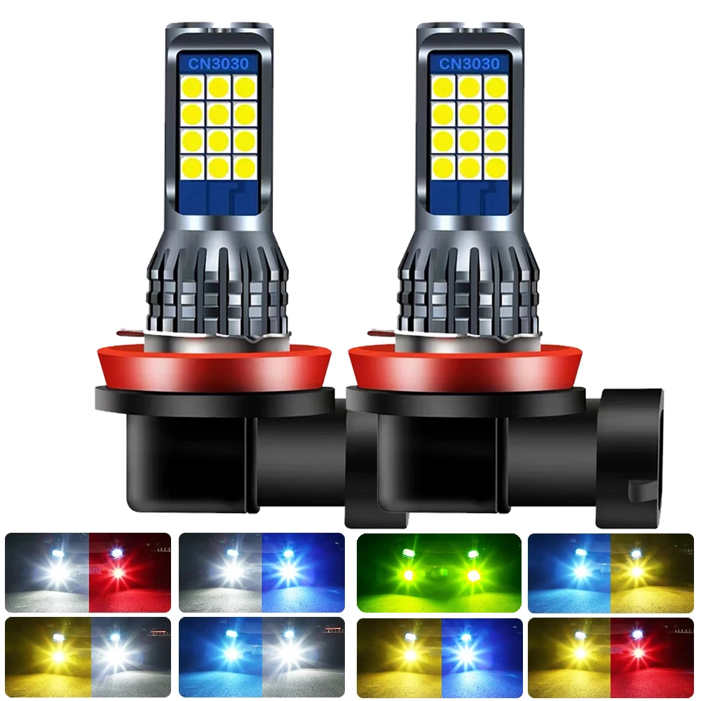 

2X H11 LED Fog Light Bulbs H8 H9 HB3 HB4 9005 9006 LED 6000k White 3000k Golden Yellow 12V 24V Car Driving lights Auto Lamp