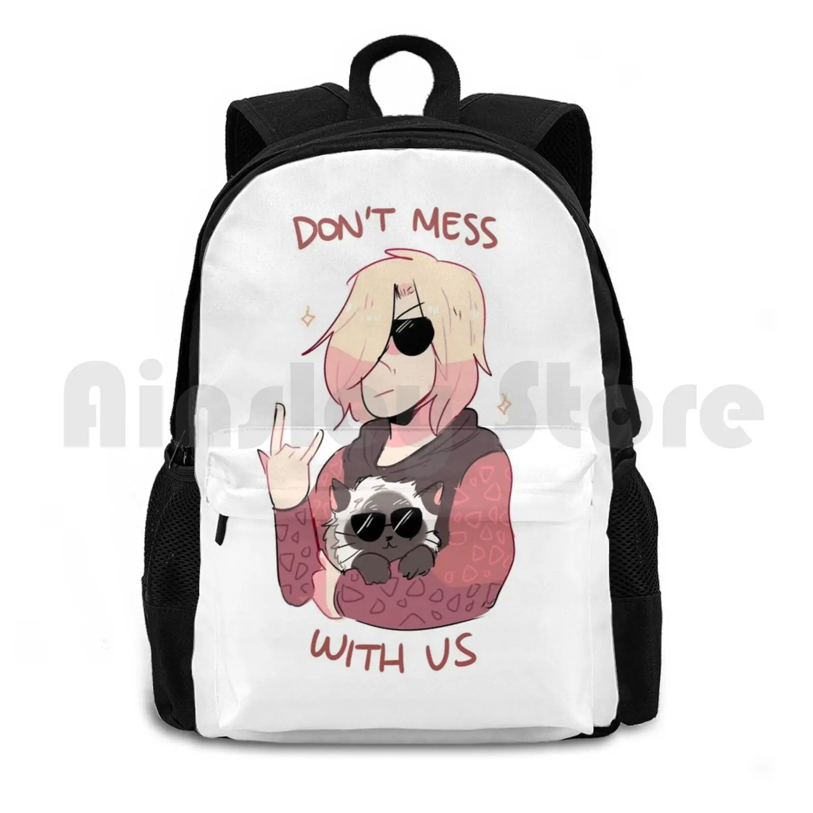 

Yoi : Don'T Mess With Us Outdoor Hiking Backpack Riding Climbing Sports Bag On Ice Plisetsky Cats Yoi Anime