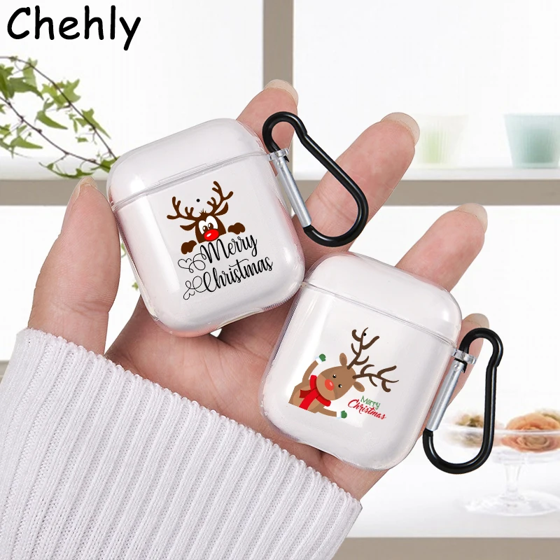 

Christmas elk Soft Silicone Case for Apple Airpods 1 2 3 Pro Shockproof Bluetooth Wireless Headphone Earphone Protection Cover