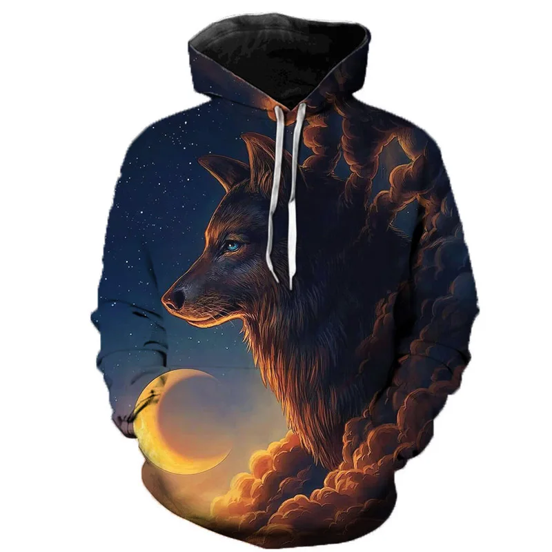 3D Wolf Hoodies Men Hooded Animal Wolf Printed Hoodie Sweatshirts Tracksuits Man/women Jackets Funny Hoody DropShipping