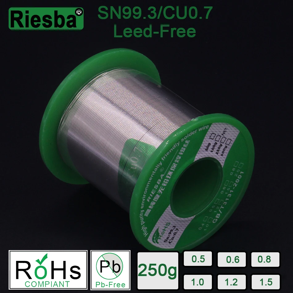 

1Pcs 250g Lead-Free Solder Wire 0.5-2.0mm Unleaded Lead Free Rosin Core for Electrical Solder RoHs