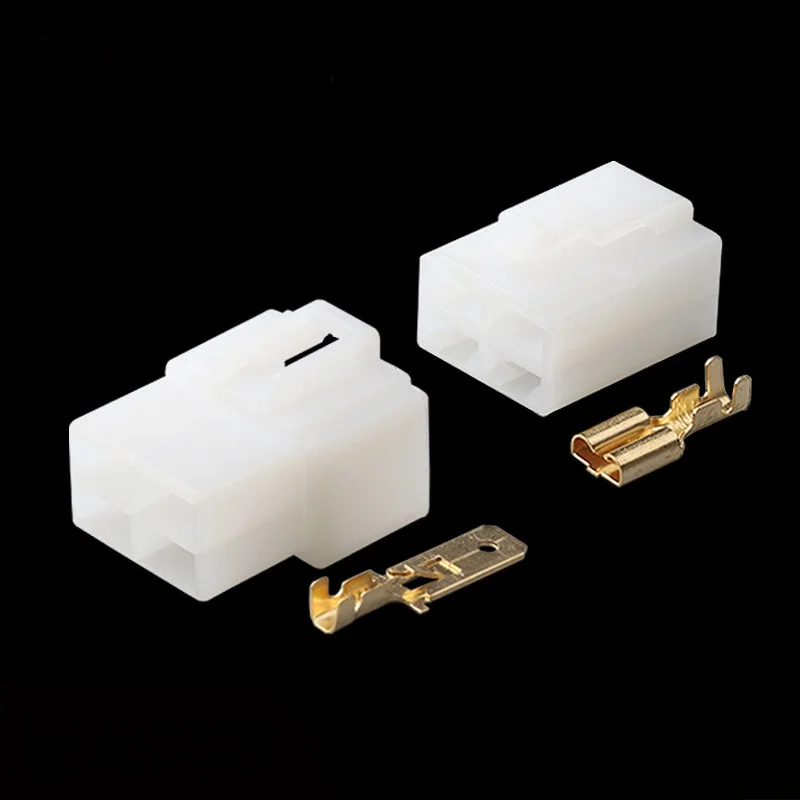 100 Sets 4 Pin 6.3 Series PA66 Female And Male Electric Plug Connector DJ7042-6.3-11 DJ7042-6.3-21