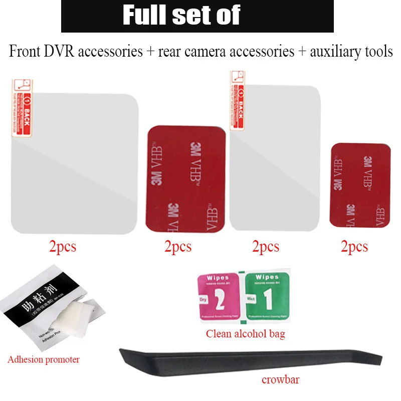 For 70mai A800 A800s 4K Dashcam Heat Resistant 3M sticker + transparent electrostatic film, XIAOMI 70MAI Special accessories