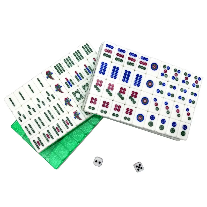 Top-quality Golden Mini Mahjong Portable Acrylic Majiang Set Table Game Mah-jong Travelling Entertainment Casual Gift Board Game
