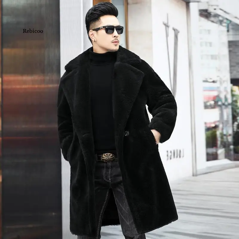 

Men's fur coat imitation wool coat autumn and winter new warm windbreaker leisure large size