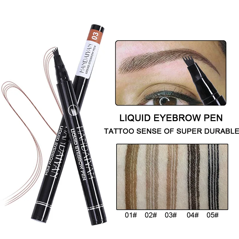 Pinkiou 5 Pcs Microblading Eyebrow Pencil Waterproof Eye Brow Tint Pen Fine Sketch Eye Brow Pencils Long Lasting Eyebrows