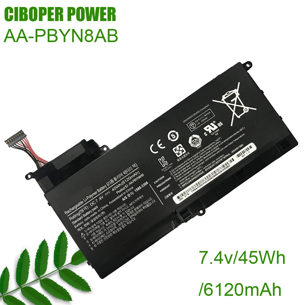 

CP Genuine Laptop Battery AA-PBYN8AB 7.4V/ 45WH/6120mAh AA-PLYN8AB For NP530U4B NP530U4C NP535U4C NP520U4C NP530U4C-A08RU New