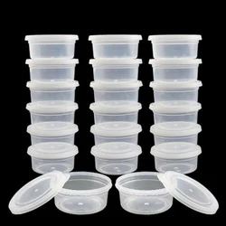 20PCS Foam Ball Round Clear Storage Box Container With Lid Slime Clay Storage Jar Sealed