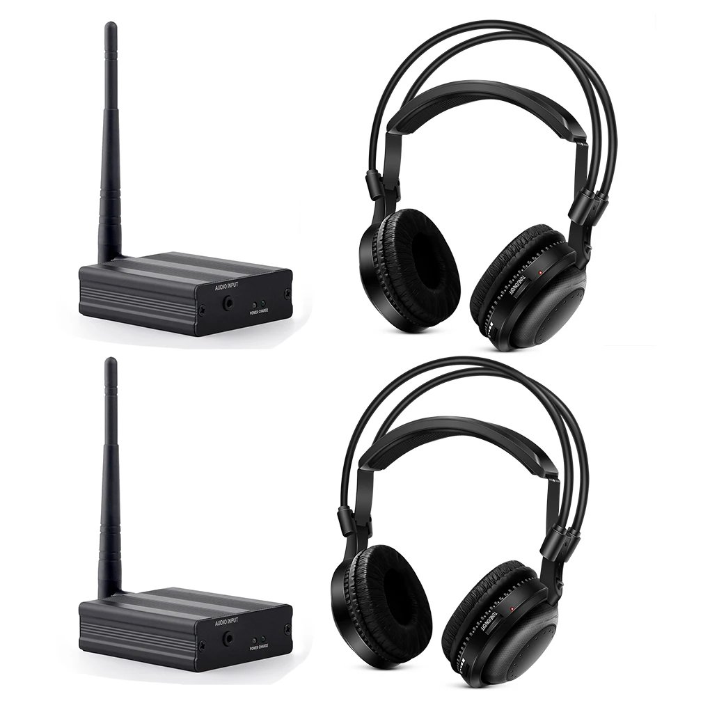 2 channel RF Headset 2pcs classical Silent disco Wireless headphones- For DJ music pary club meeting