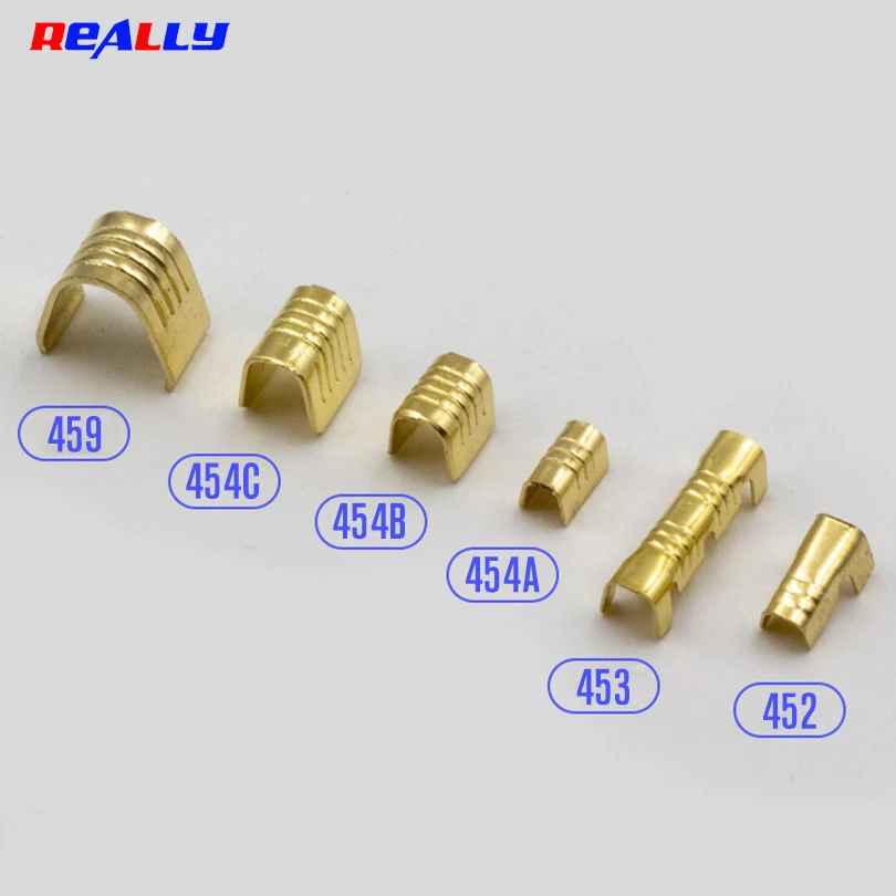 100Pcs U Shape Copper Ring Terminals Non-Insulated Car And Motorcycle Cable Wire Butt Splice Crimp Connectors DJ454A/B/C 453 452