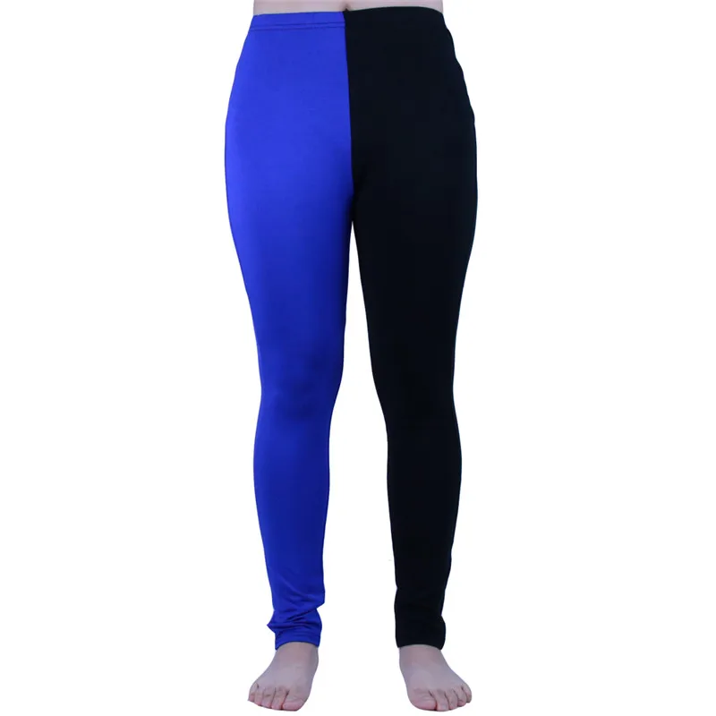 Babbytoro-Two Toned Split Color Leggings para mulheres, calças de treino modal tornozelo, branco e preto, tamanho grande, 7XL, 6XL, 5XL, XS, 2025