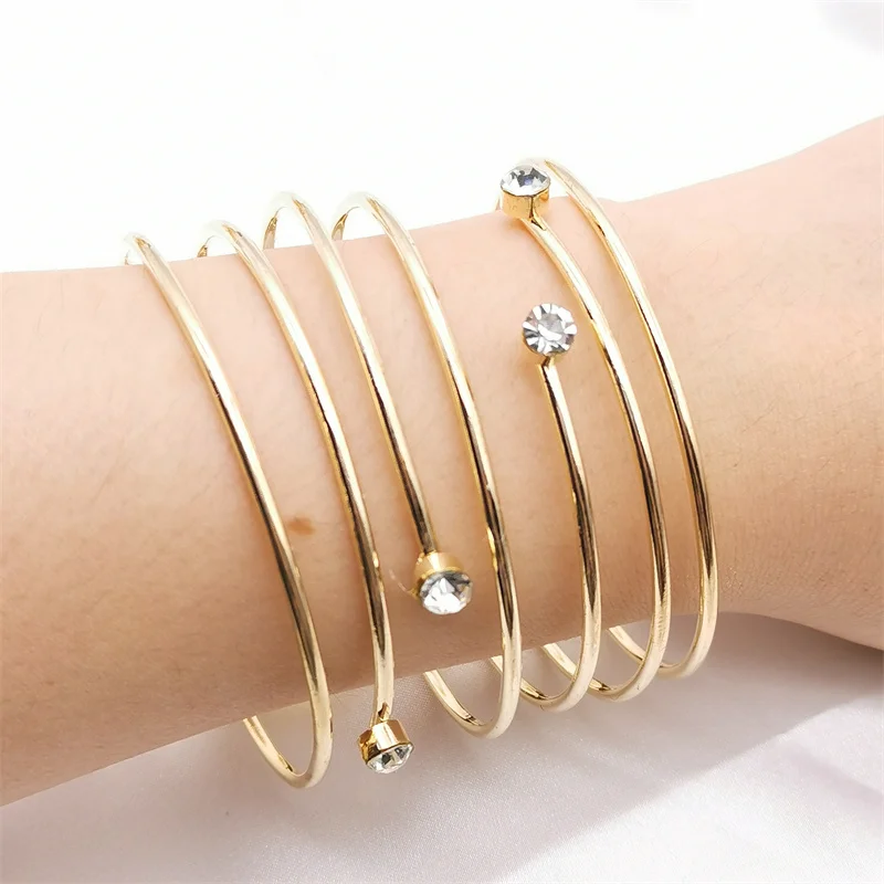 Fkewyy Luxury Charm Bracelets For Women Gold Color Hollow Bracelets Designer Gothic Accessories Alloy Statement  Jewelry Bangles