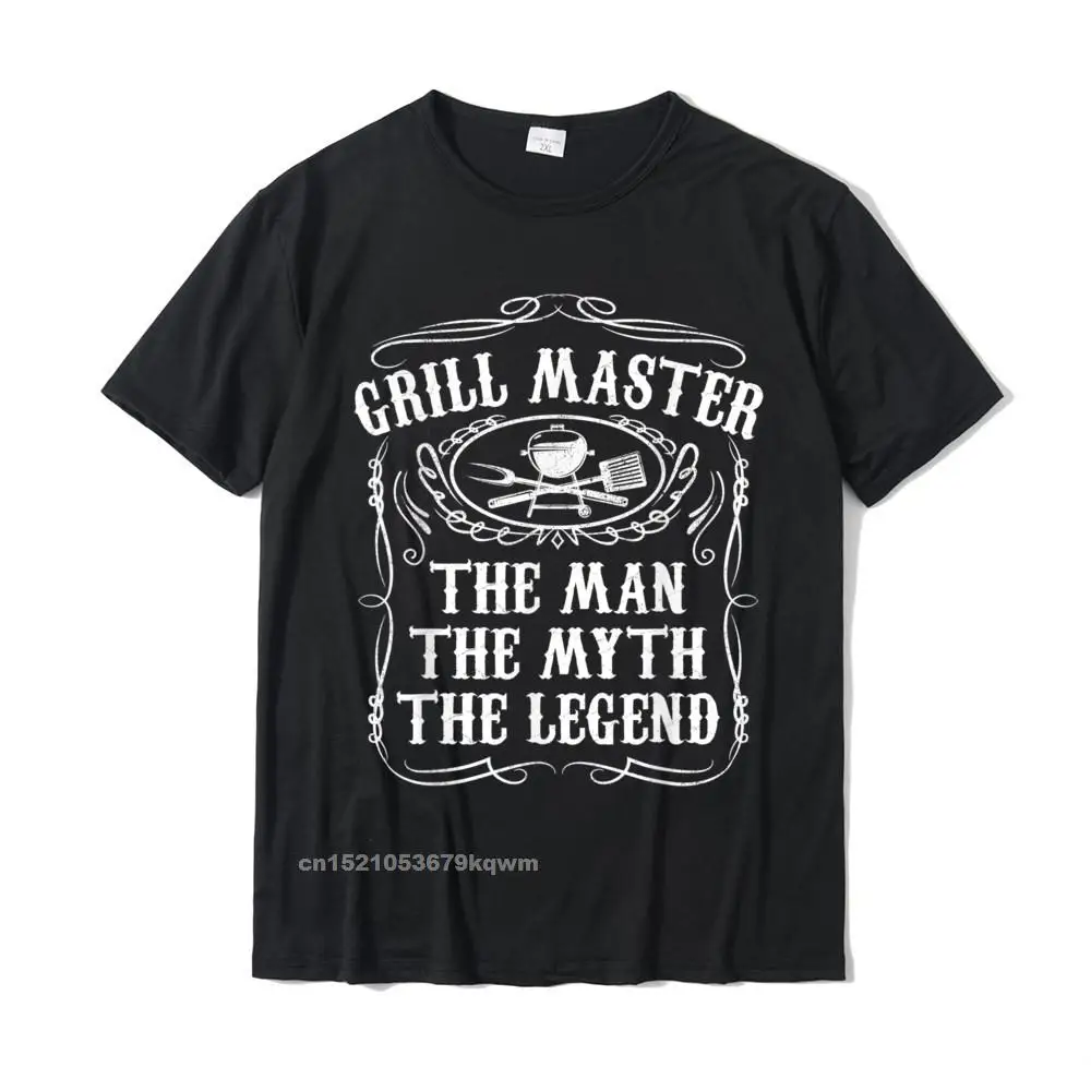 Grill Master The Man The Myth Legend Funny BBQ Smoker Gift T-Shirt Group Gift Tops Shirts Retro Cotton Youth T Shirts