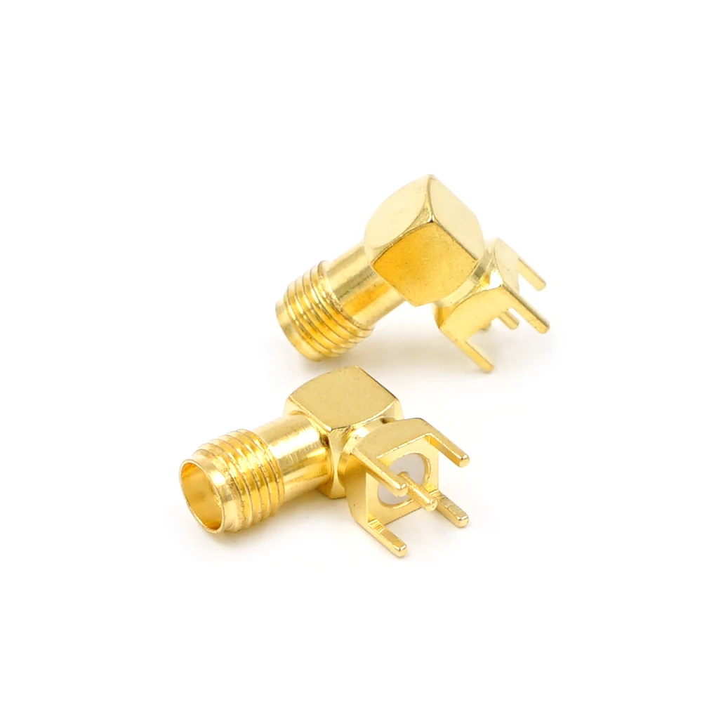 10PCS SMA female plug Right Angle 90 DEGREE  SMA-KWE PCB Mount connector RF adapter