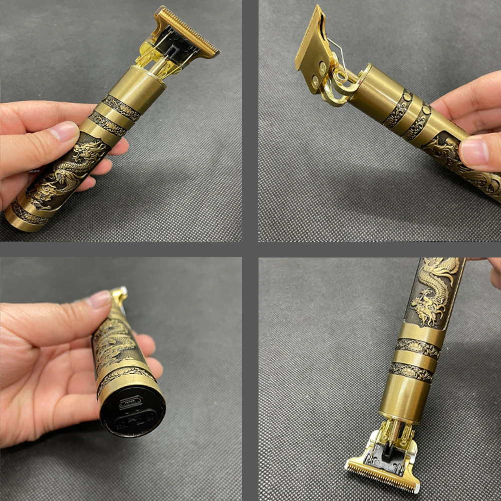 プロバリカン男性T9電気ヘアトリマー充電式カッター機0ミリメートルシェービング理容ヘアスタイリングツール