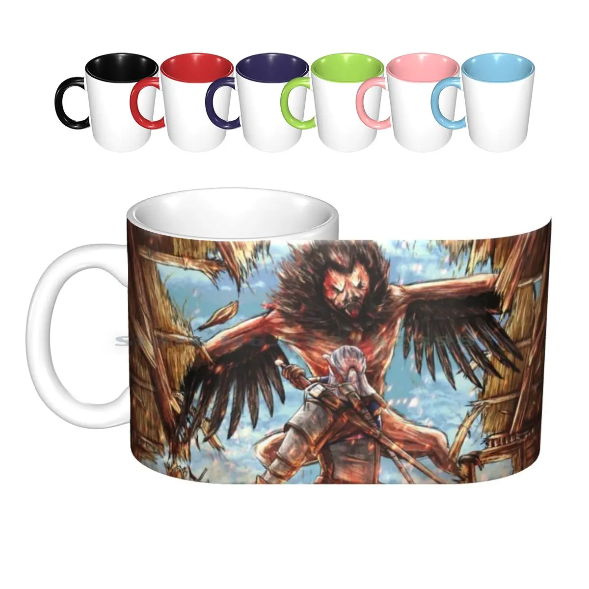 Tazas de café de cerámica para dibujo Digital, tazas de té con leche, arte Digitalart, tareas abiertas, arte de Anime Fanart