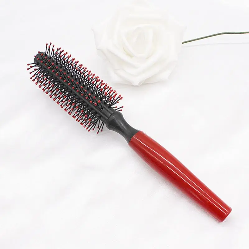 1 шт. для женщин девочек пластикового рулона круглый вьющиеся волосы расческой цилиндр химическому воздействию) Круглый парикмахерские массажер щетка салон красоты Стиль Лидер продаж