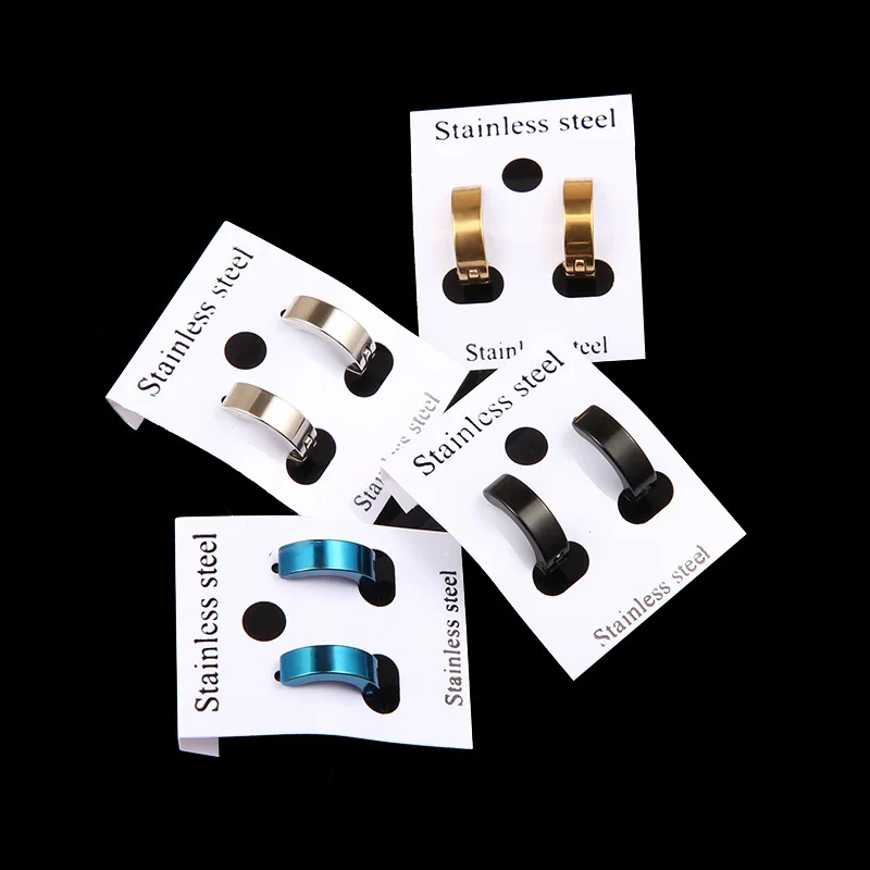 1pair Anti-allergic Titanium Steel Earring Punk Rock Stud Earrings Men Fashion Jewelry Women Small Circle Round Stud Earrings