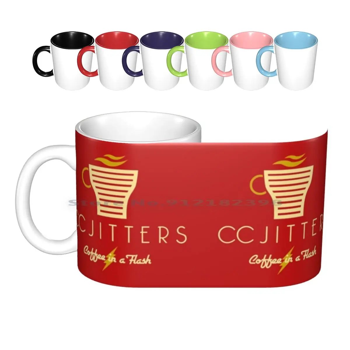 Cc Jitters-Coffee In A Flash Ceramic Mugs Coffee Cups Milk Tea Mug Arrow Flash Arrowverse Ccjitters Cc Jitters Hr Barry Allen