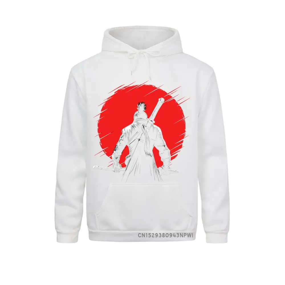 One-Armed Wolf Red Sun Sekiro Shadows Die Twice Hoodie Men Sweatshirt Samurai Game Japanese Long Sleeve Pullover