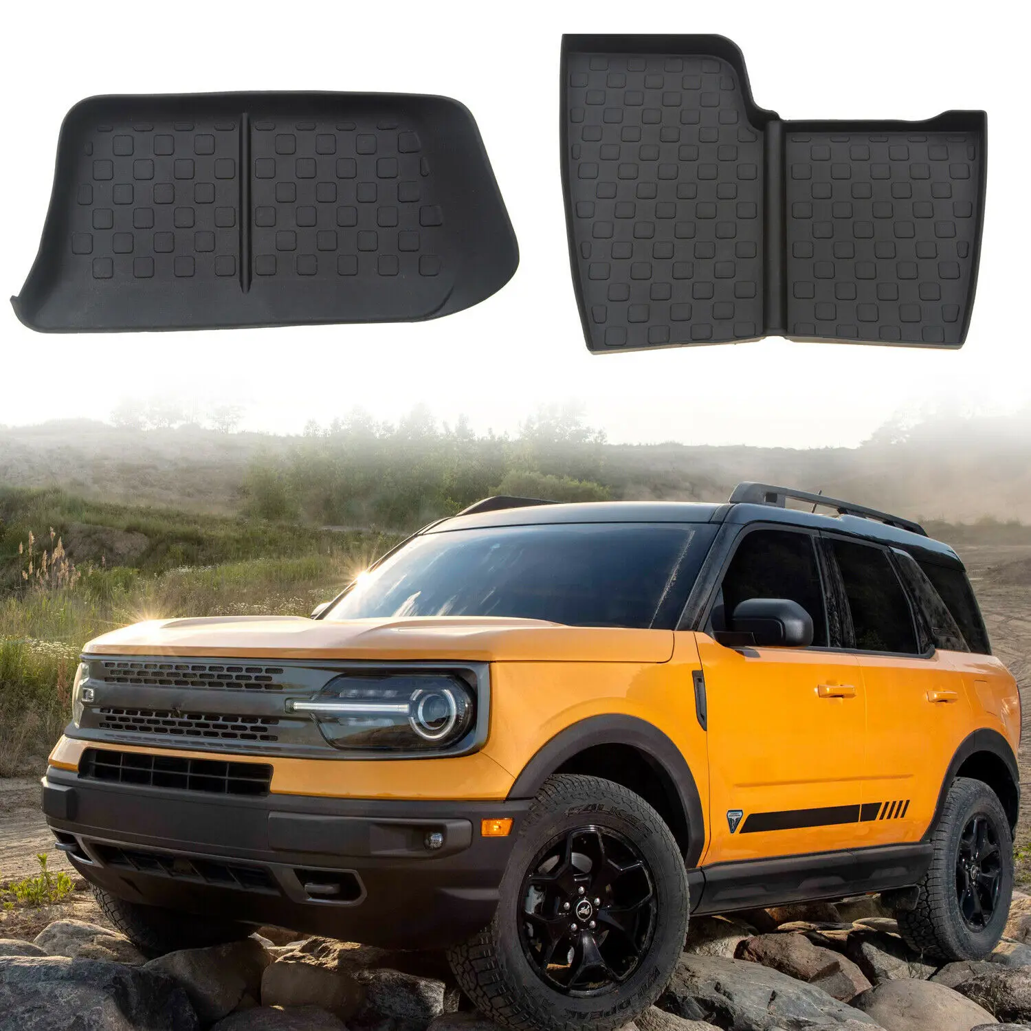 Central Console Storage Box Non-slip Pad Mat 2pcs For Ford Bronco Sport 2021-22