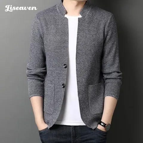 Liseaven 남성용 카디건, 단색 재킷, 스웨터, 캐주얼 의류