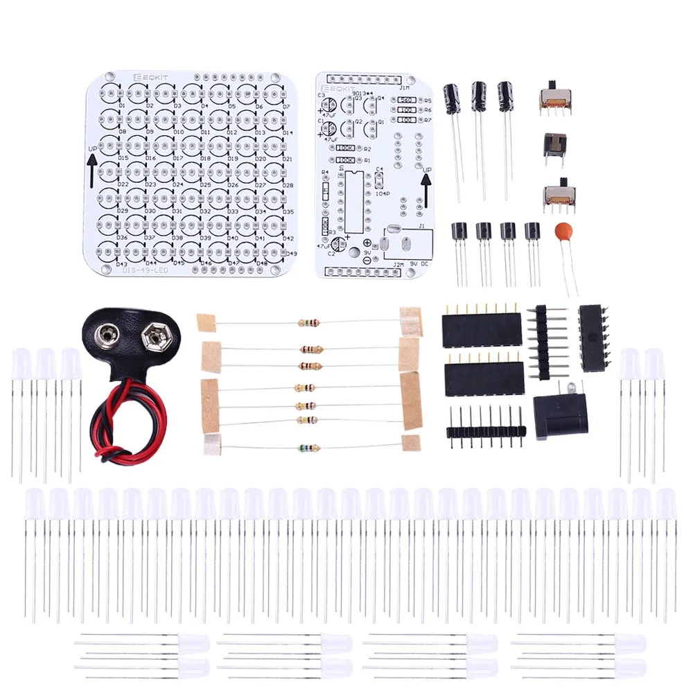 DIY Electronic Kit LED Dot Matrix Display Screen Tri-color Gradient Soldering Practice LED Breath Light Electronic Component Kit