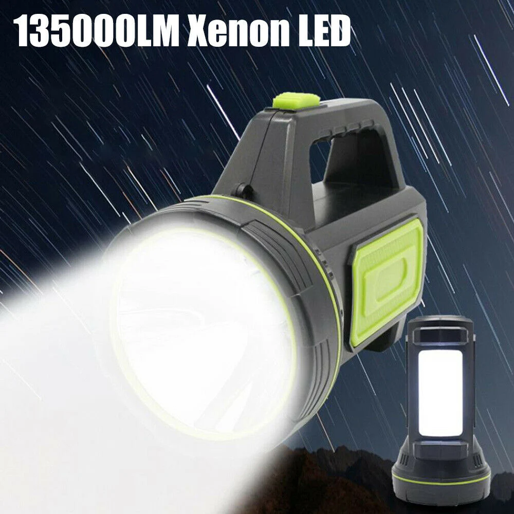 powerful USB LED flashlight side light hand long range torches Camping lantern rechargeable battery Searching night lamp Fishing