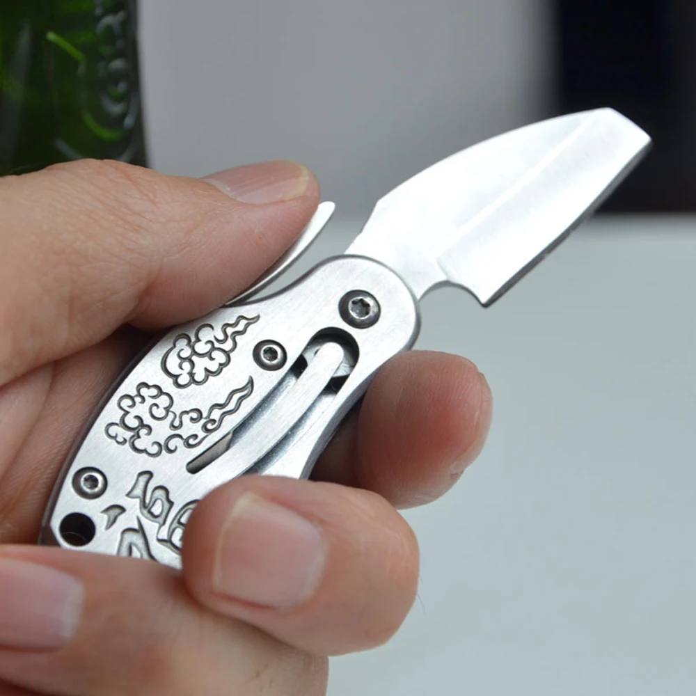 Portable Stainless Steel Shape Knife Camping Outdoor Survival Tools Foldable Mini Keychain Pocket Fold Knife Opener Dropshipping