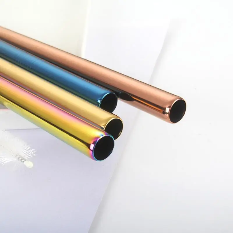 12mm*8.5inch/215mm Colorful Stainless Steel Straws Large Size for Bubble Tea Milk Shake Pearl Milk Tea LX8168