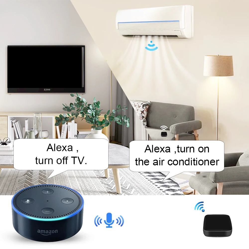 Zemismart Tuya WiFi IR Remote Control Aircondition Fan TV Bridge Google Home Alexa Echo Universal  AC Control