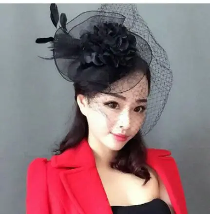 

Restoration Dinner Headdress Mingyuan dress, mesh top hat Stage performance Cheongsam Show Exaggerated Hair Decoration