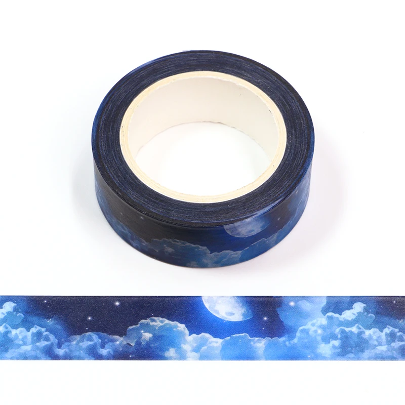 15mm*10m Blue night sky Masking Washi Tapes Scrapbooking Diy Journal Masking Tape Decoration Stationery