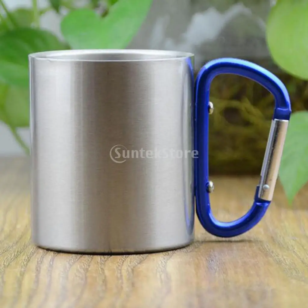 Metal Carabiner Cups Camping Mug Outdoor Travel Metal Hiking Climbing Outdoor Hook Cup Portable Climbing Travel Mug Indoor 150ml