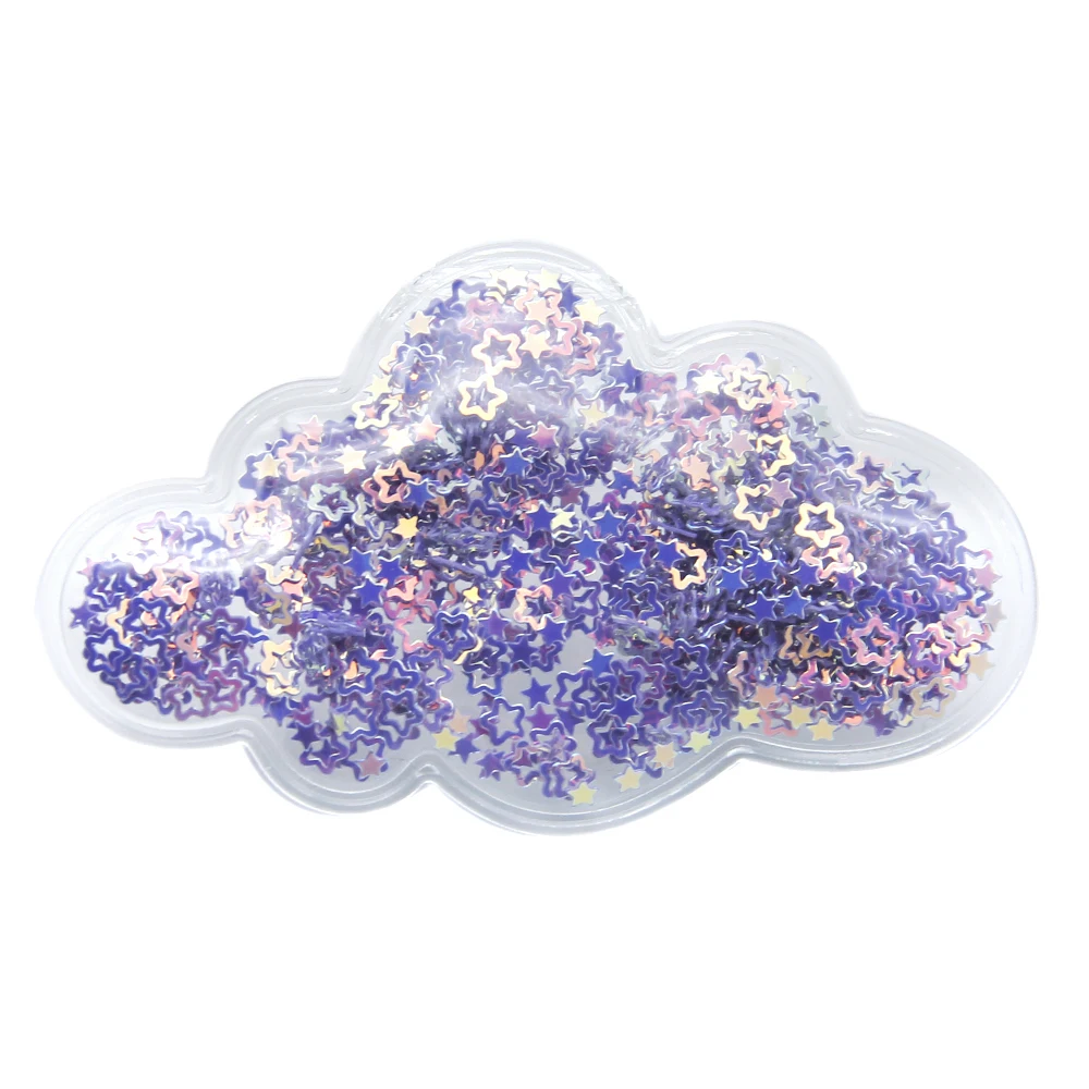 New 5Pc Transparent Plastic Bag love Cloud Bling Shaker Sequins DIY Make Hair Clip Accessories Craft Decor,5Yc7561