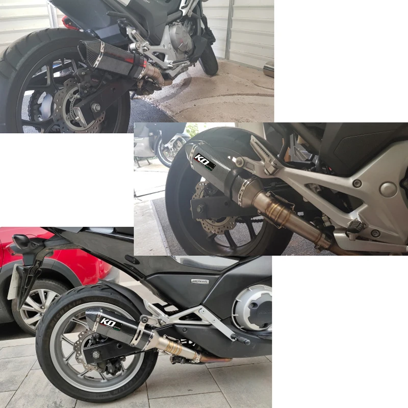 Slip-on Exhaust Set for Honda NC750X/A/S/N NC700 Motorcycle Mid Link Pipe 51mm Mufflers Removable DB Killer Escape Reserve Cat image 2