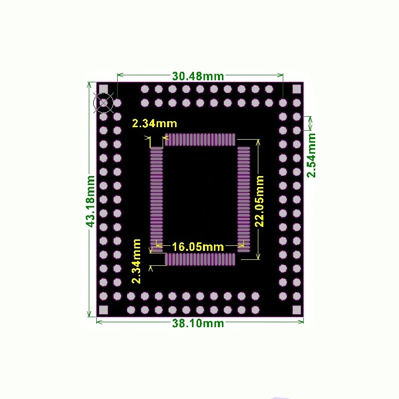 Adaptateur PCB QFP100 à DIP100 IC, 0.65mm, carte QFP