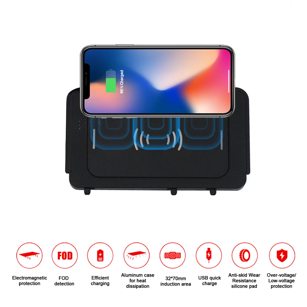 

Aotsr QI Wireless Car Charger For Volkswagen Teramont/Phideon 2016+ Intelligent Infrared Fast Wireless Charging Phone Holder