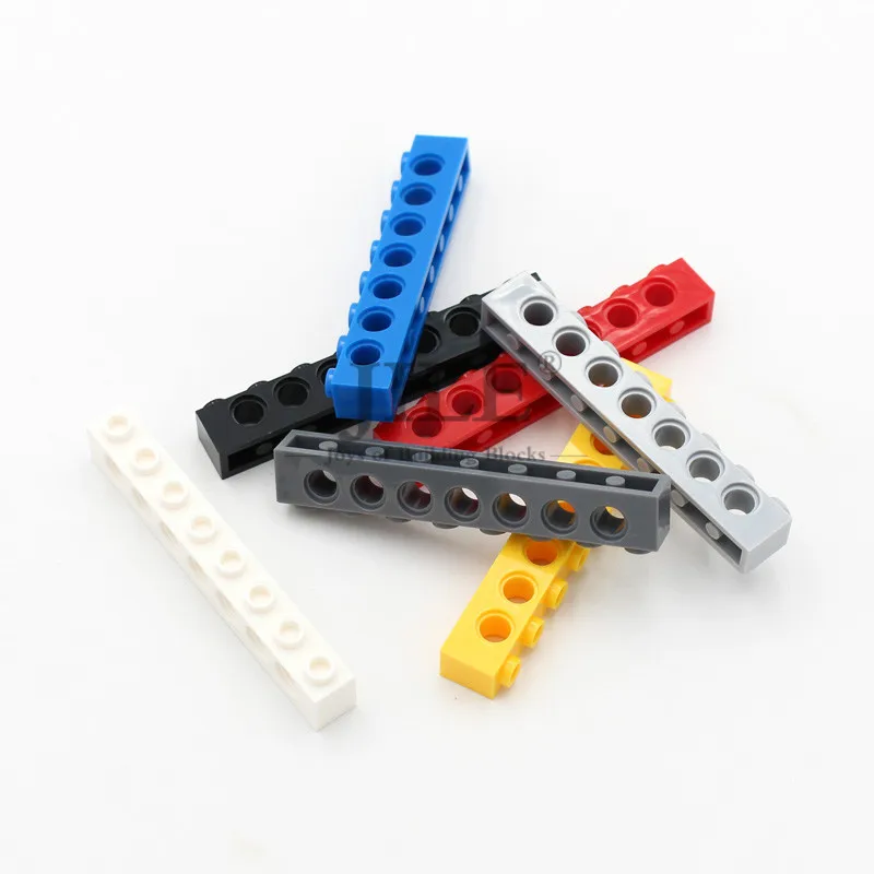 

Building Blocks Technology Brick 1x8 with 7 Holes 3702 Thick Moc Creative Enlighten Compatible Assembles Particles Mechanical