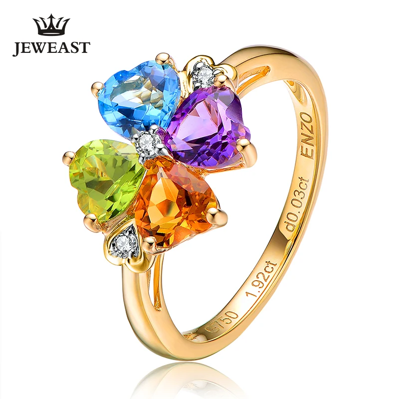 

ENZO Natural topaz/Peridot, etc. 18K Pure Gold 2023 New Hot Selling Top Ring Women Ring For Ladies Woman Genuine Jewelry